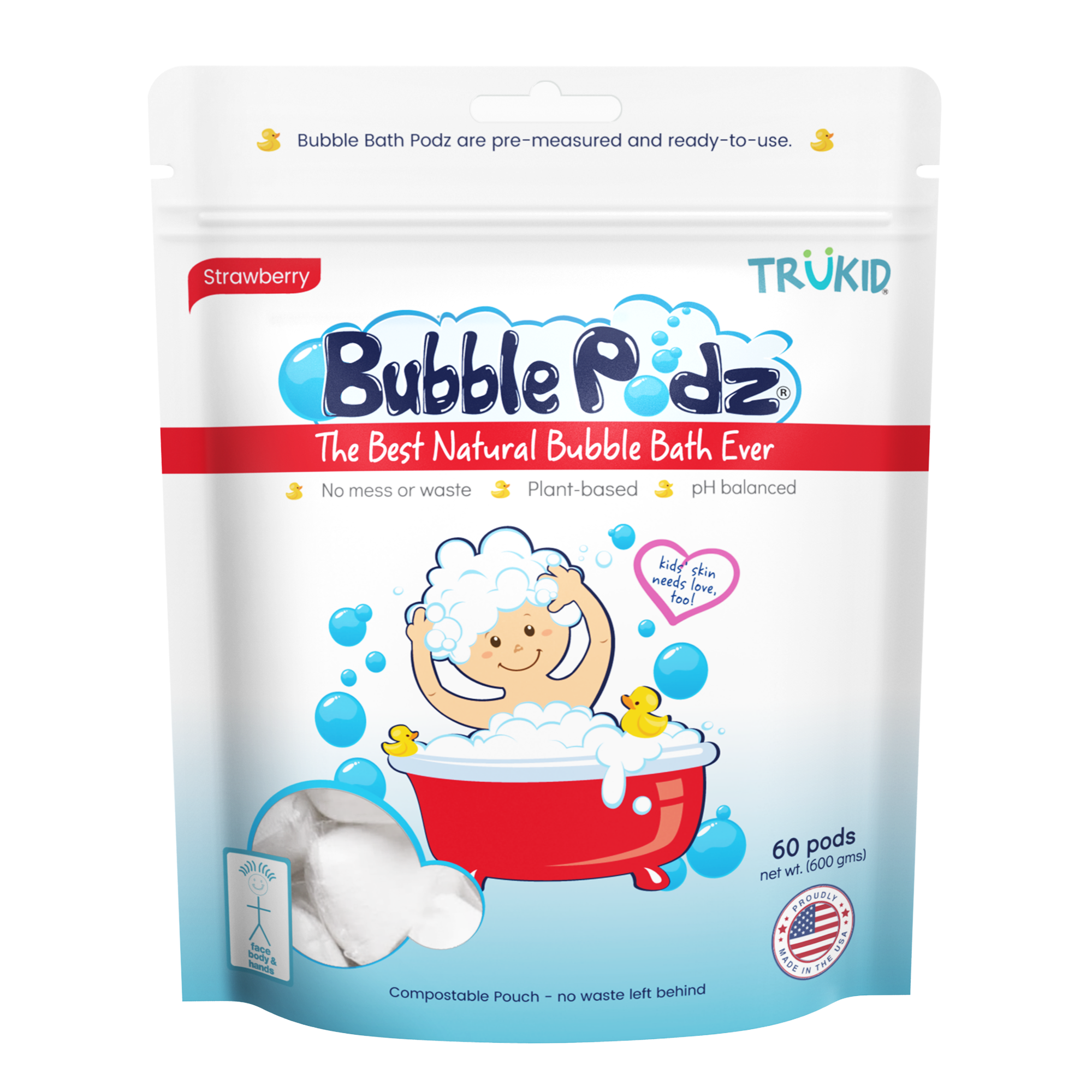 Bubble Podz: Strawberry Scented Bubble Bath