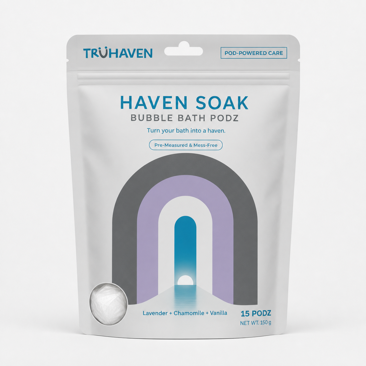 TruHaven Haven Soak Bubble Bath Podz | Lavender, Chamomile & Vanilla | 15 Podz