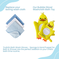 TruKid Bubble Glove Duck Family replace your boring washcloth