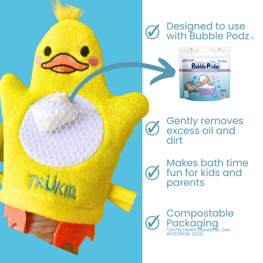 TruKid Bubble Glove Duck Family designed to use with Bubble Podz