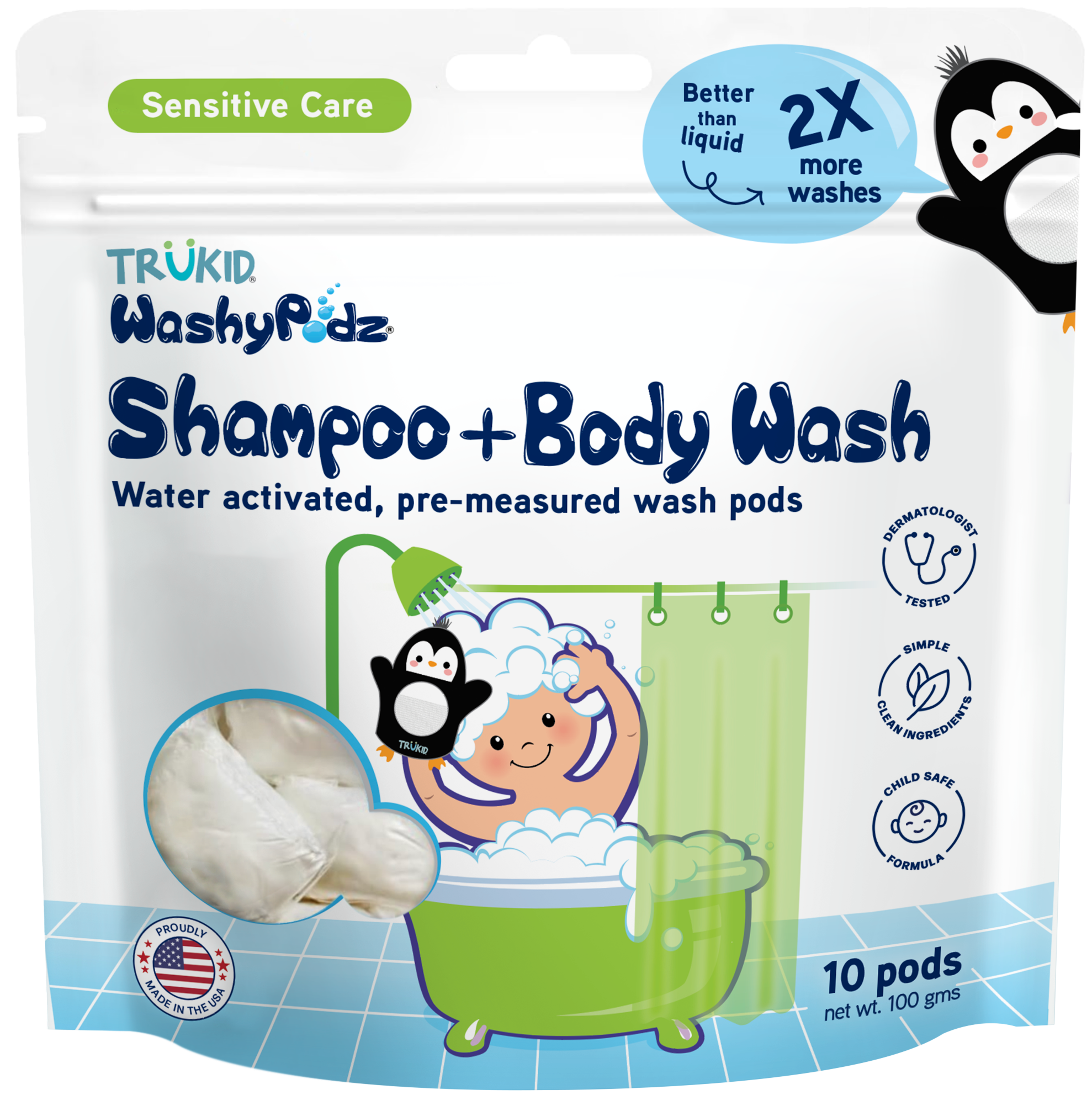 WashyPodz Unscented Body Wash