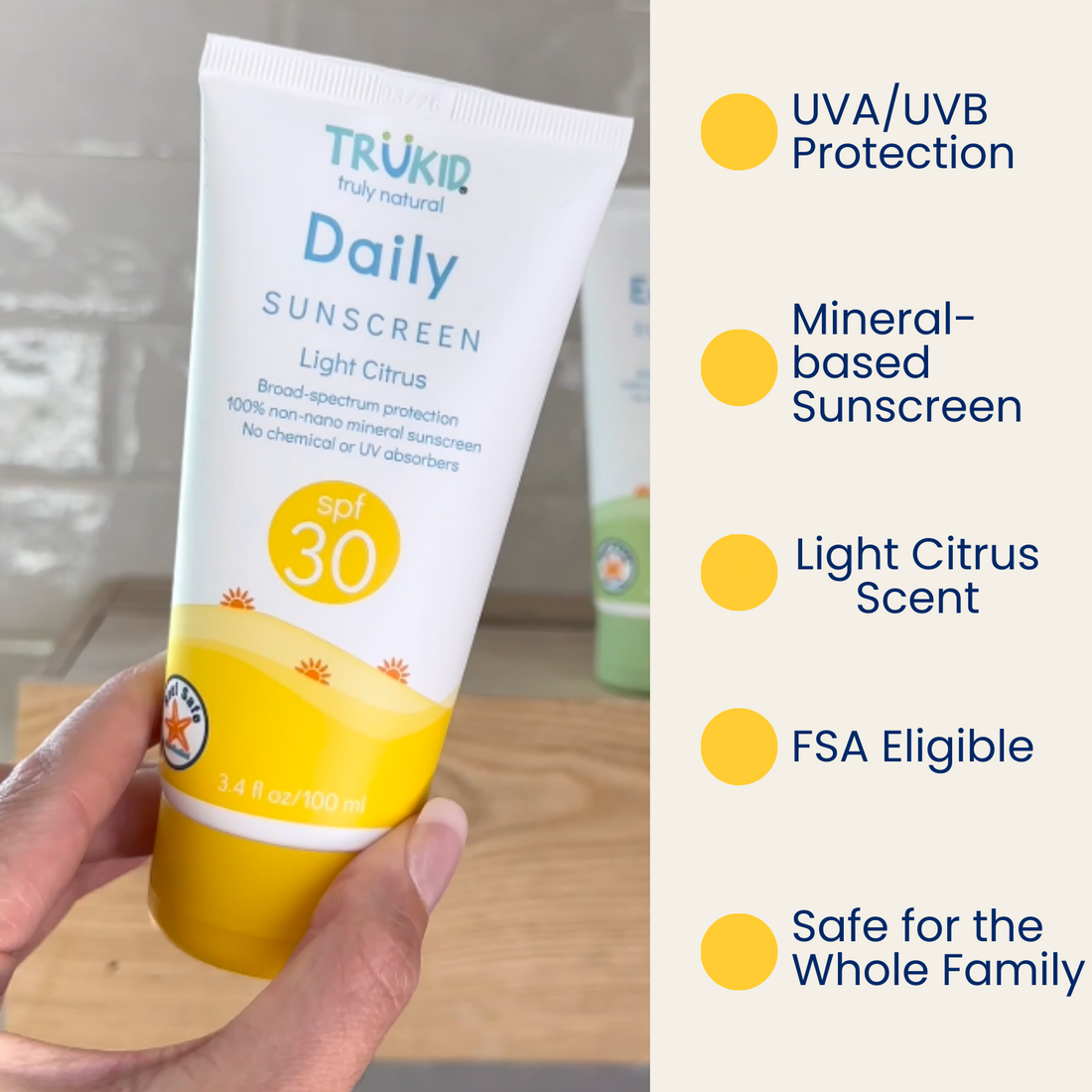 TruKid Daily SPF30 Sunscreen Features