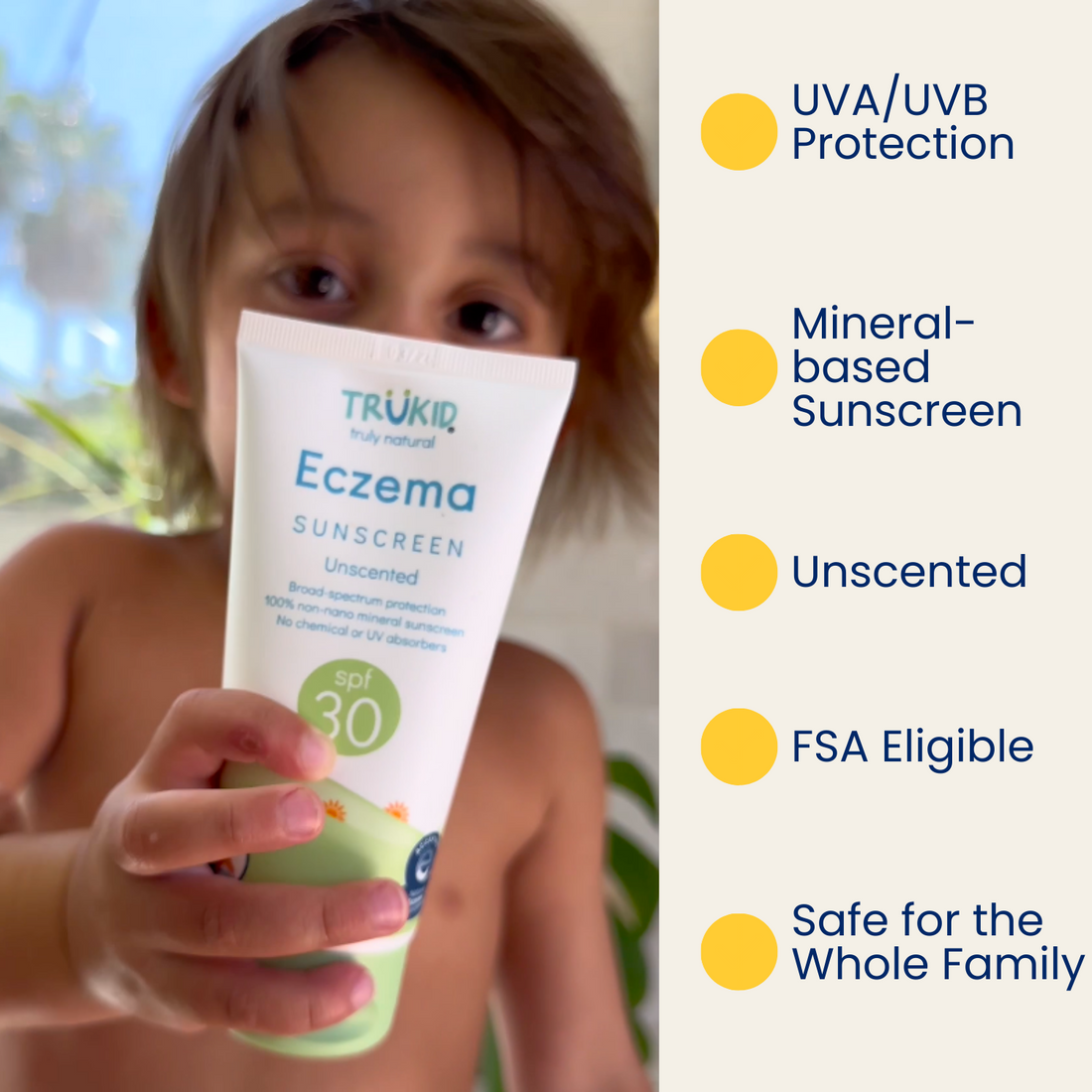 TruKid Eczema (Unscented) Daily SPF30 Sunscreen Features